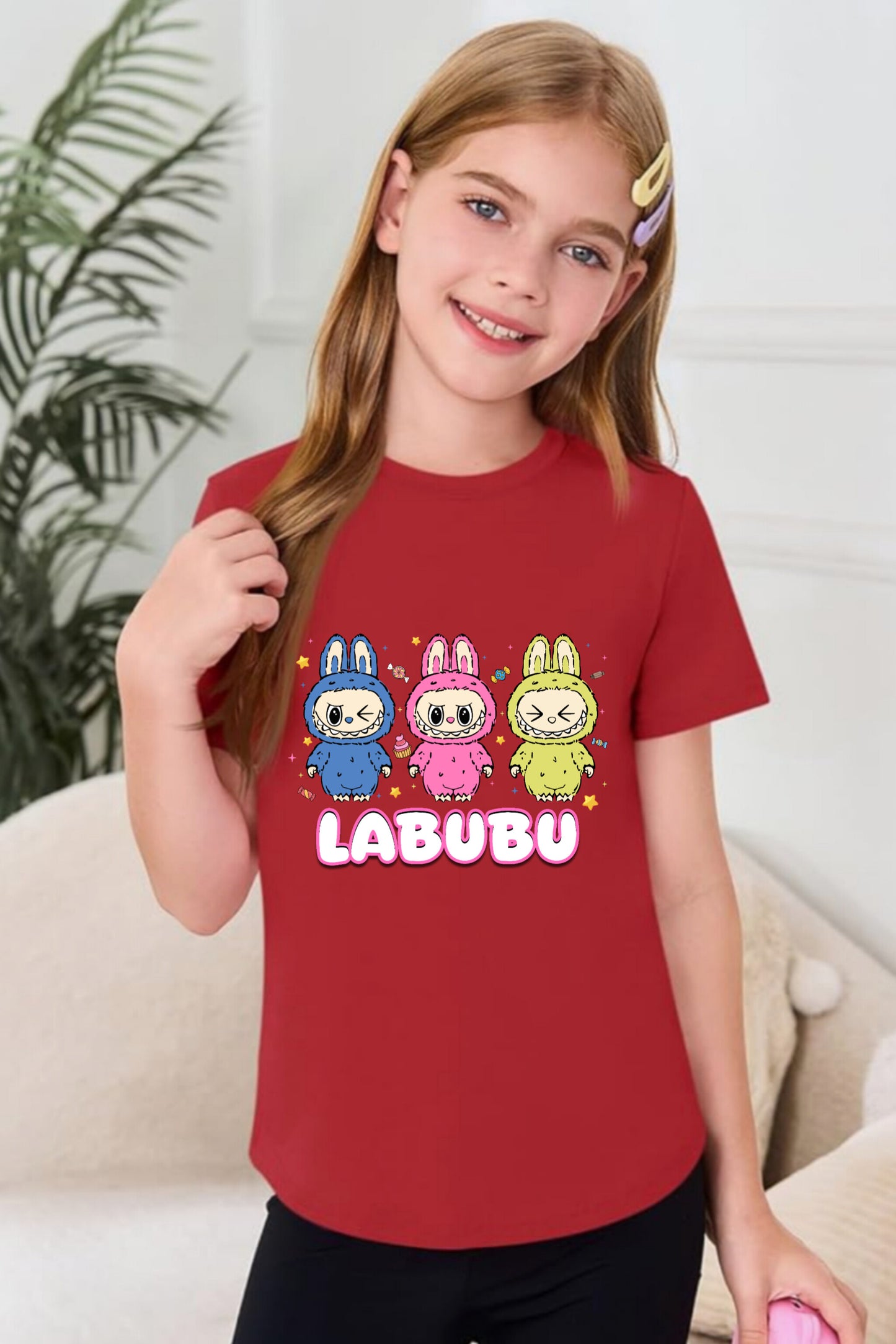 Three Cute Labubu - Girl's T-Shirt