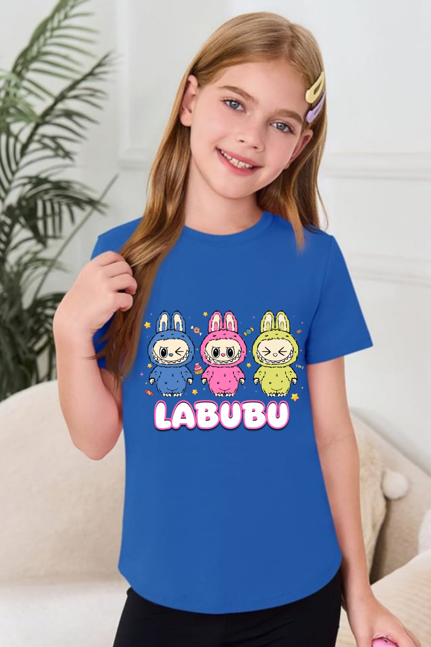 Three Cute Labubu - Girl's T-Shirt