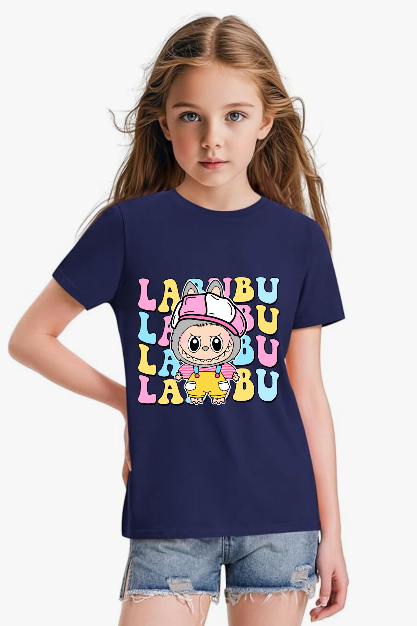Yellow Pink Labubu - Girl's T-Shirt