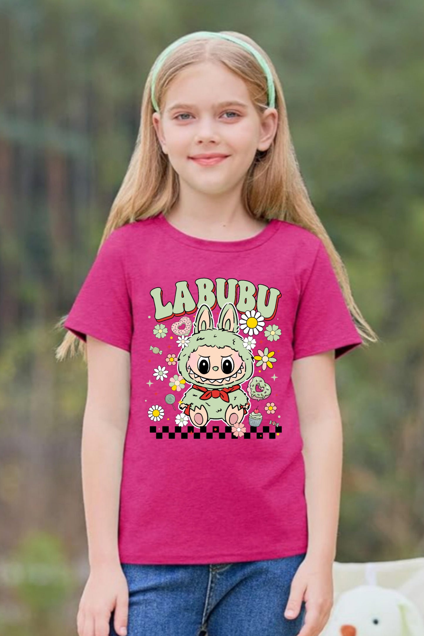 Light Green Labubu Girl's T-Shirt