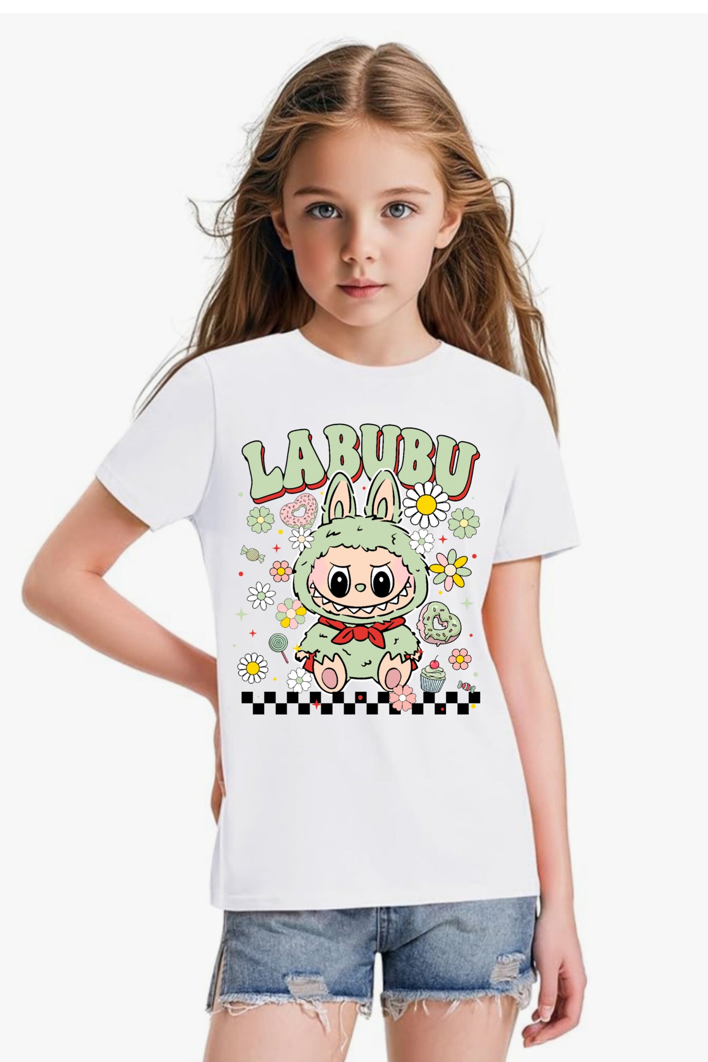 Light Green Labubu Girl's T-Shirt