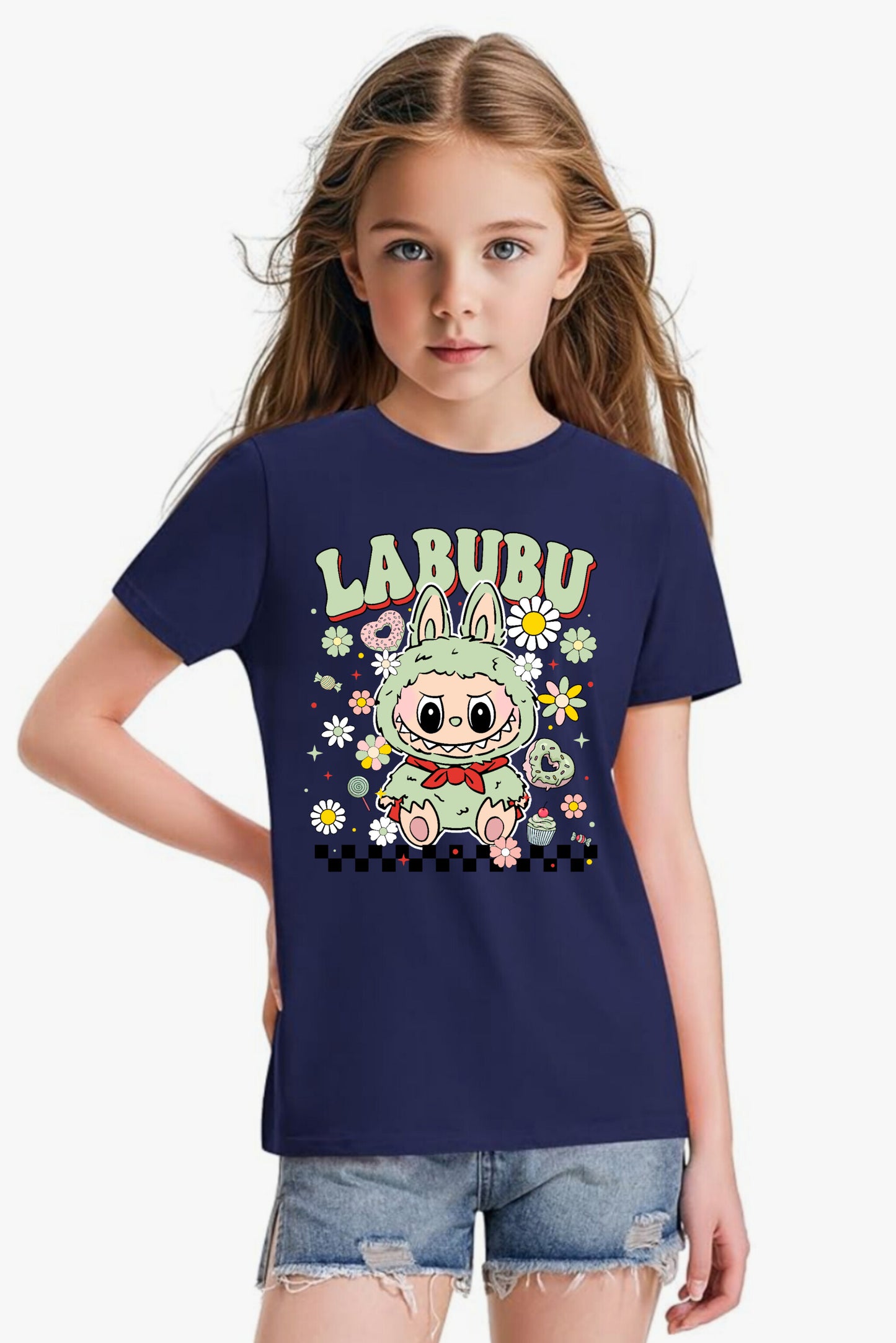 Light Green Labubu Girl's T-Shirt