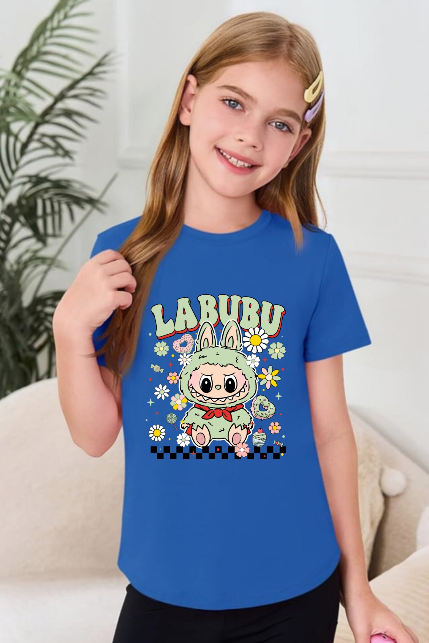 Light Green Labubu Girl's T-Shirt
