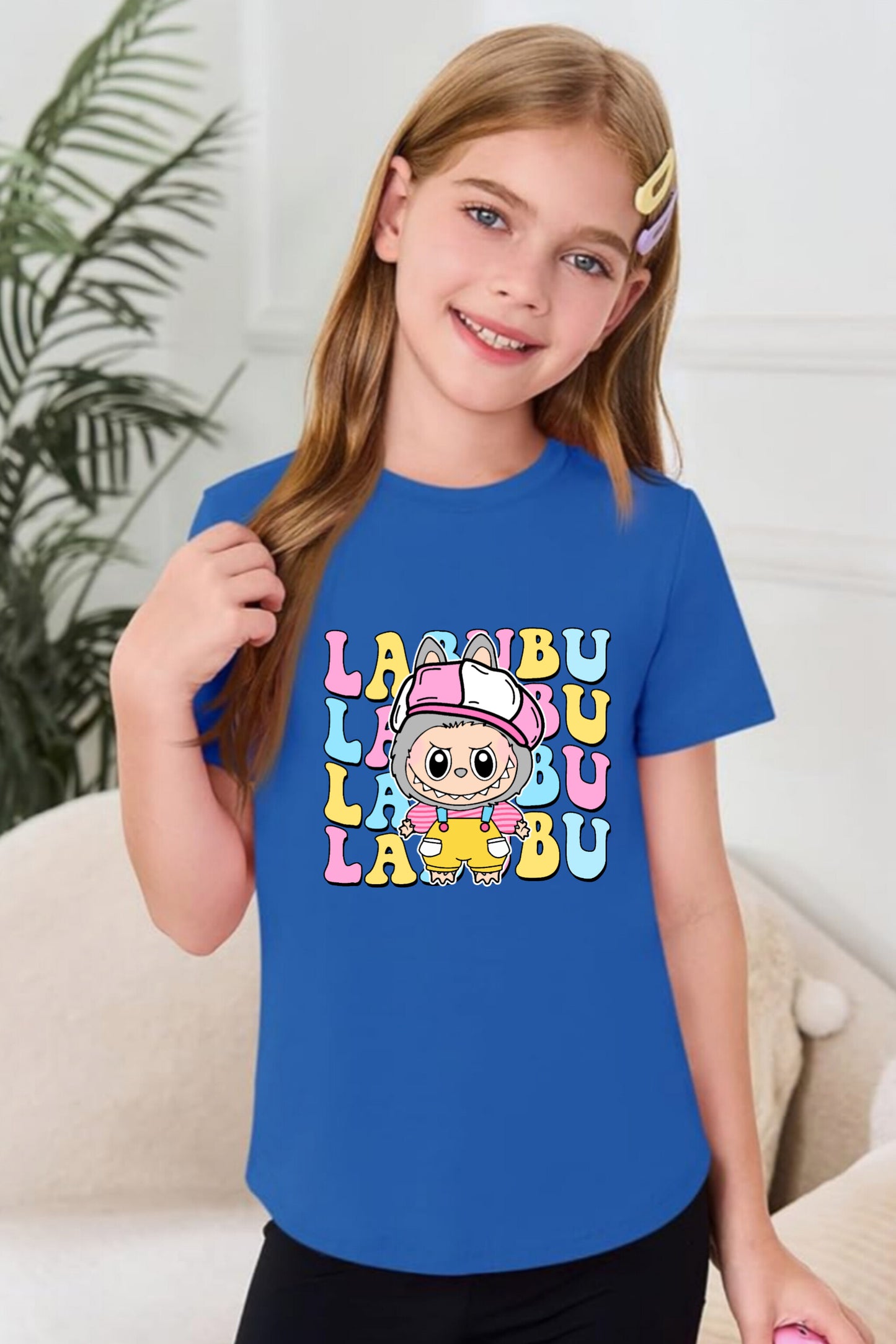 Yellow Pink Labubu - Girl's T-Shirt