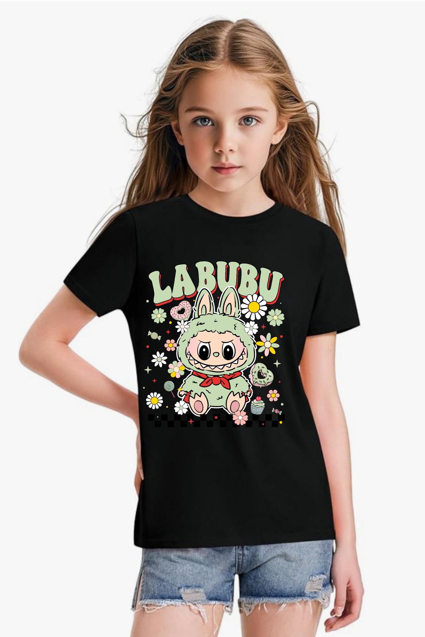 Light Green Labubu Girl's T-Shirt